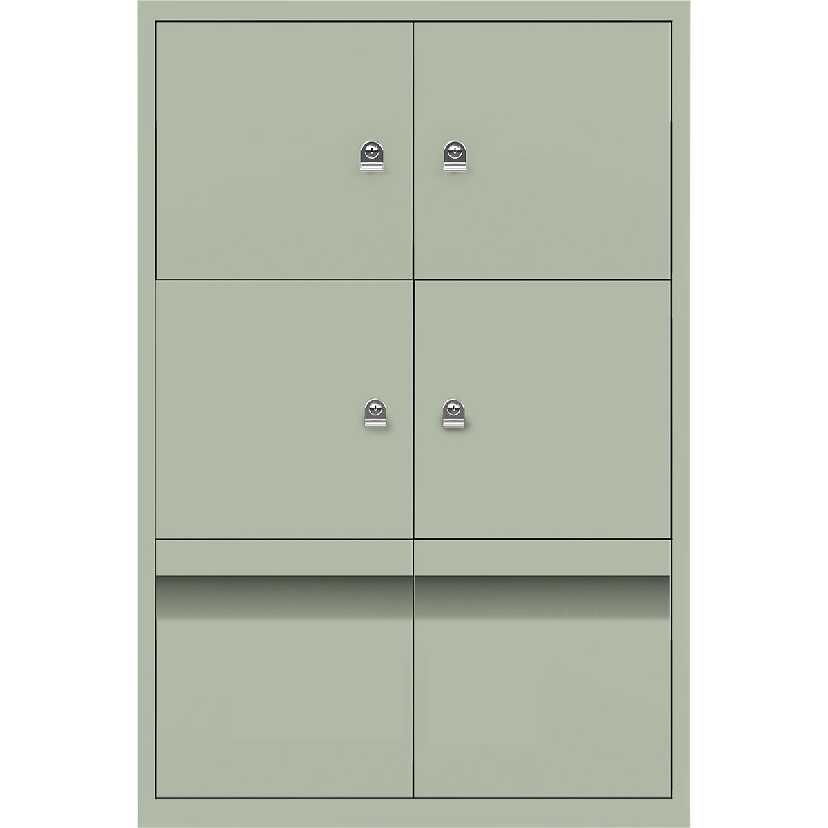LateralFile™ lodge – BISLEY, with 4 lockable compartments and 2 drawers, height 375 mm each, regent-19