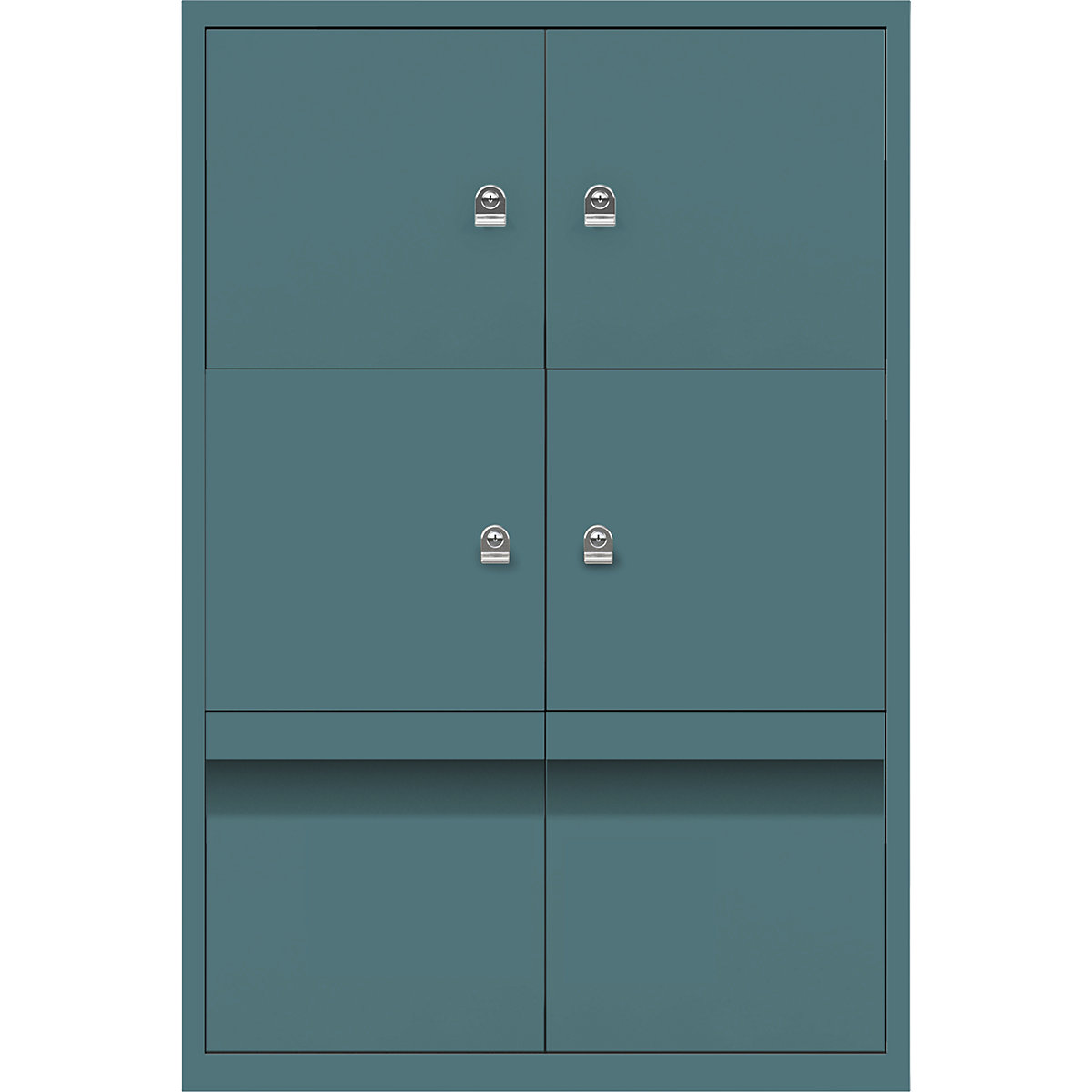 LateralFile™ lodge – BISLEY, with 4 lockable compartments and 2 drawers, height 375 mm each, doulton-13