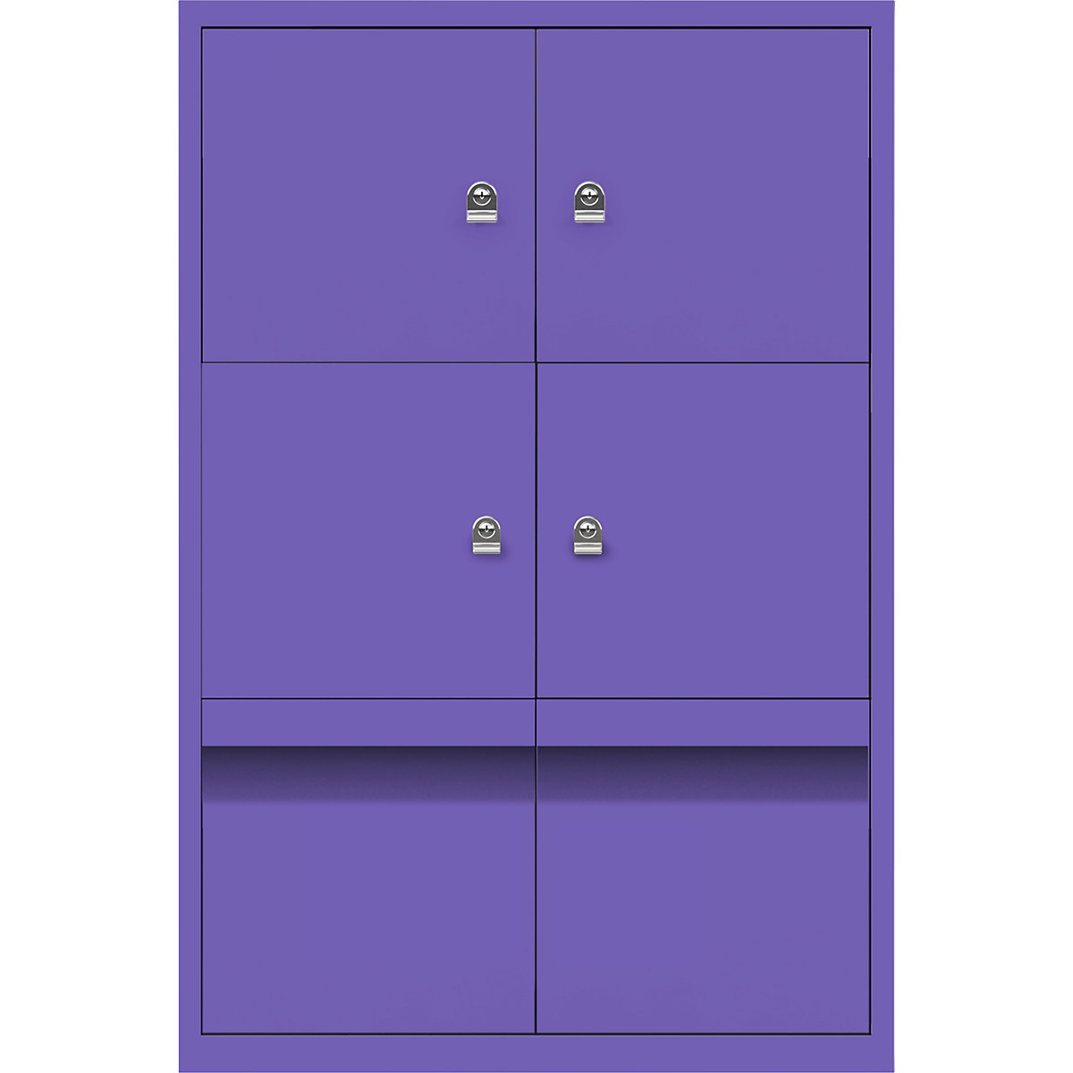 LateralFile™ lodge – BISLEY, with 4 lockable compartments and 2 drawers, height 375 mm each, parma-23