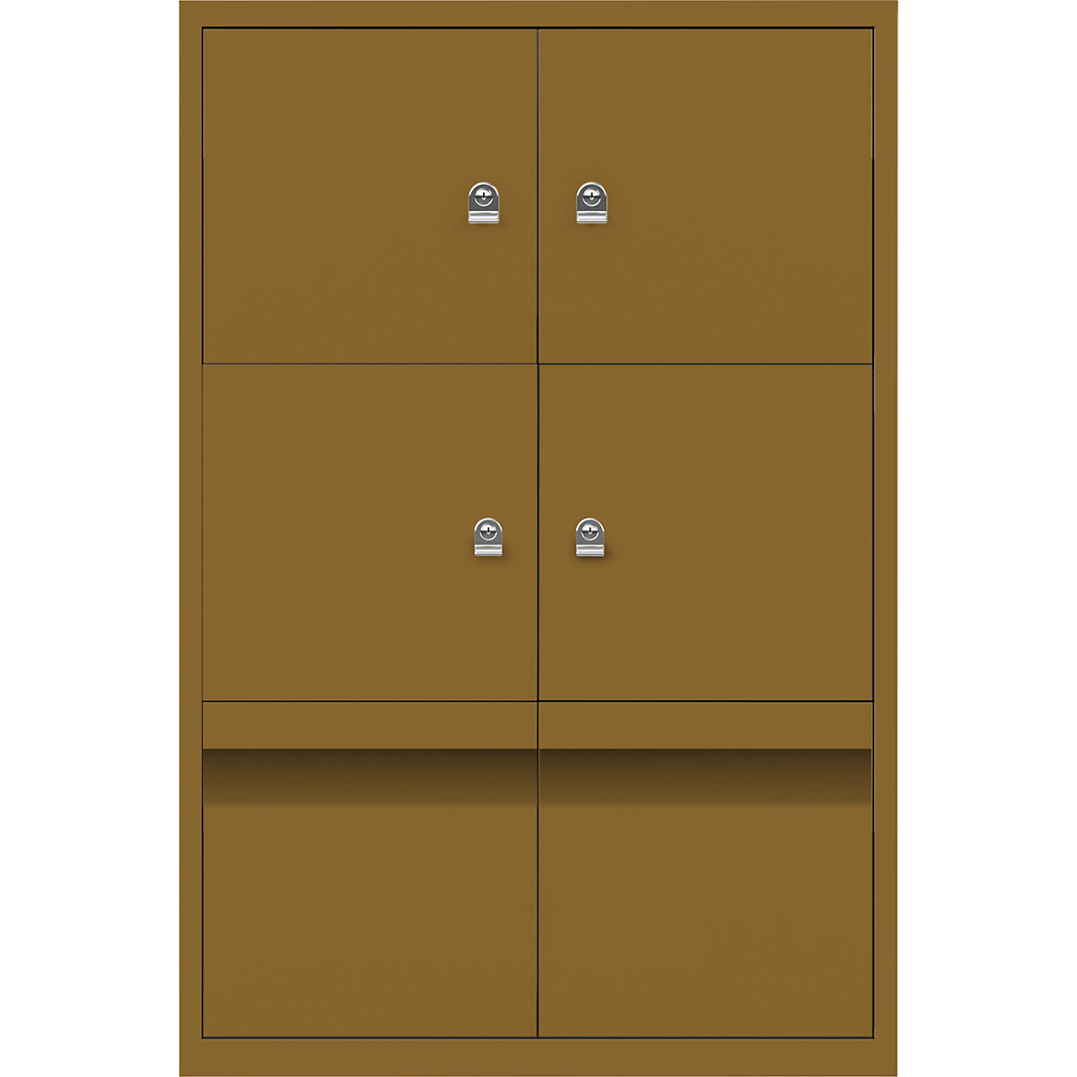 LateralFile™ lodge – BISLEY, with 4 lockable compartments and 2 drawers, height 375 mm each, dijon-15