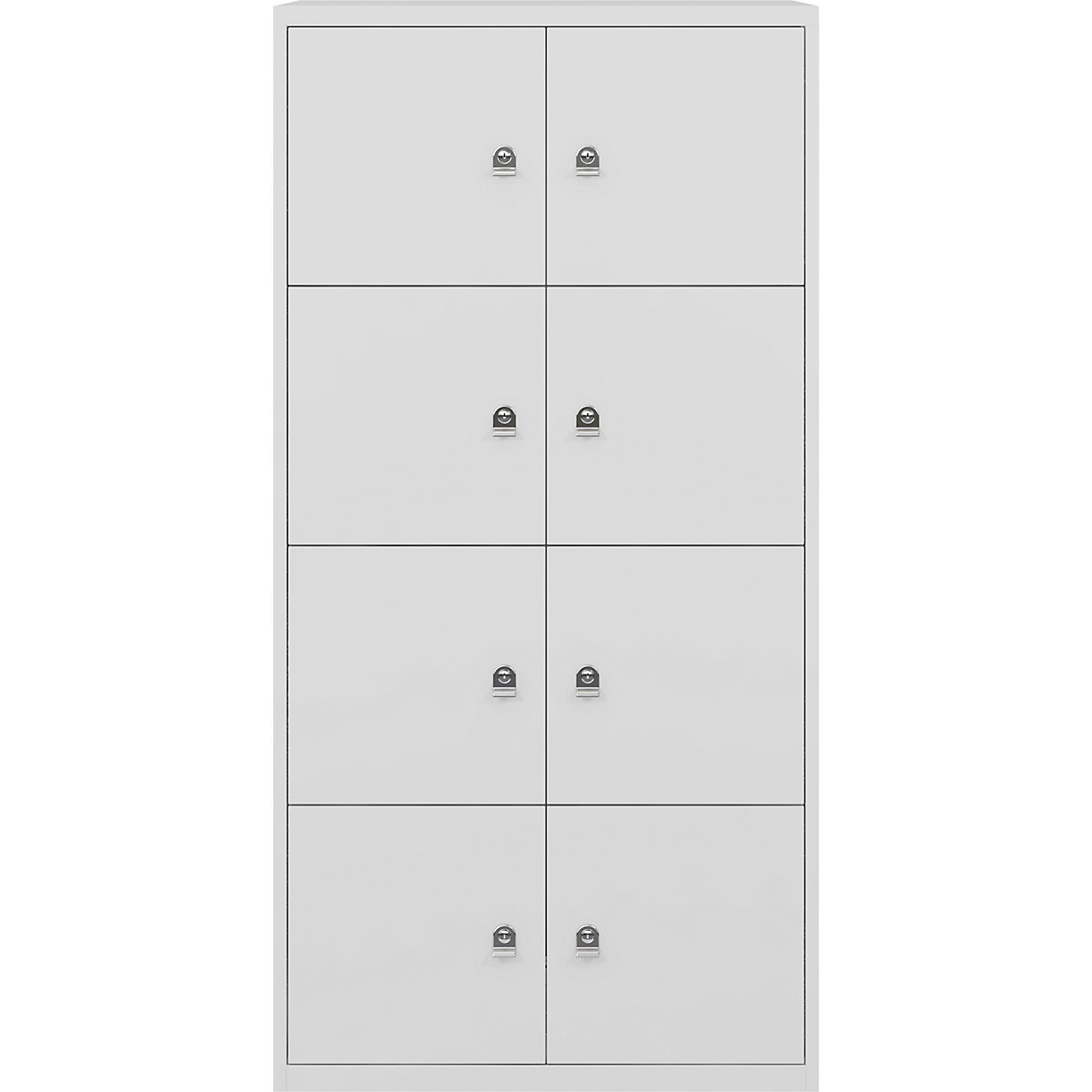 BISLEY – LateralFile™ lodge, with 8 lockable compartments, height 375 mm each, light grey