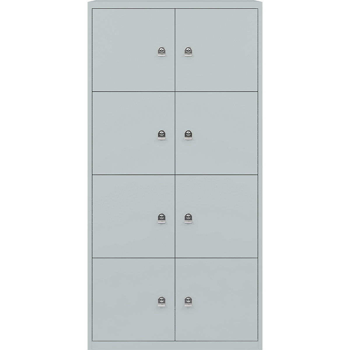 BISLEY – LateralFile™ lodge, with 8 lockable compartments, height 375 mm each, silver