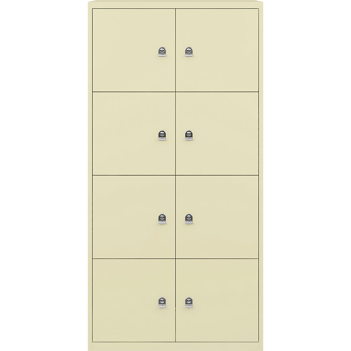 BISLEY – LateralFile™ lodge, with 8 lockable compartments, height 375 mm each, cream