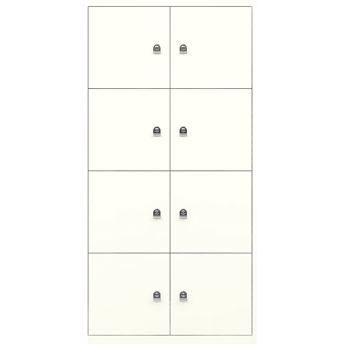 BISLEY – LateralFile™ lodge, with 8 lockable compartments, height 375 mm each, pure white