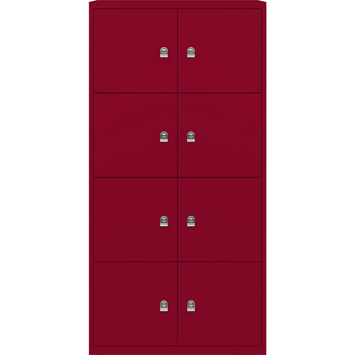 BISLEY – LateralFile™ lodge, with 8 lockable compartments, height 375 mm each, cardinal red