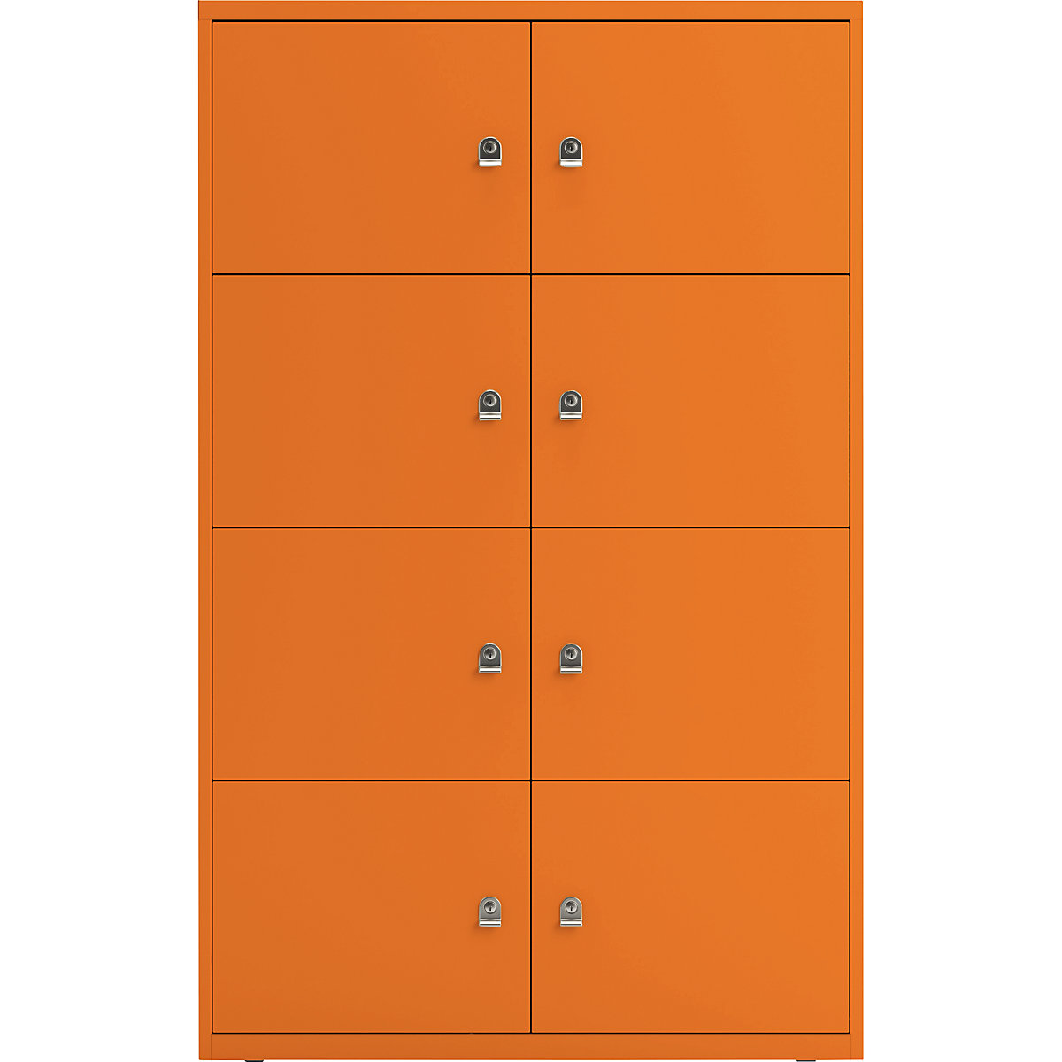 BISLEY – LateralFile™ lodge, with 8 lockable compartments, height 375 mm each, orange