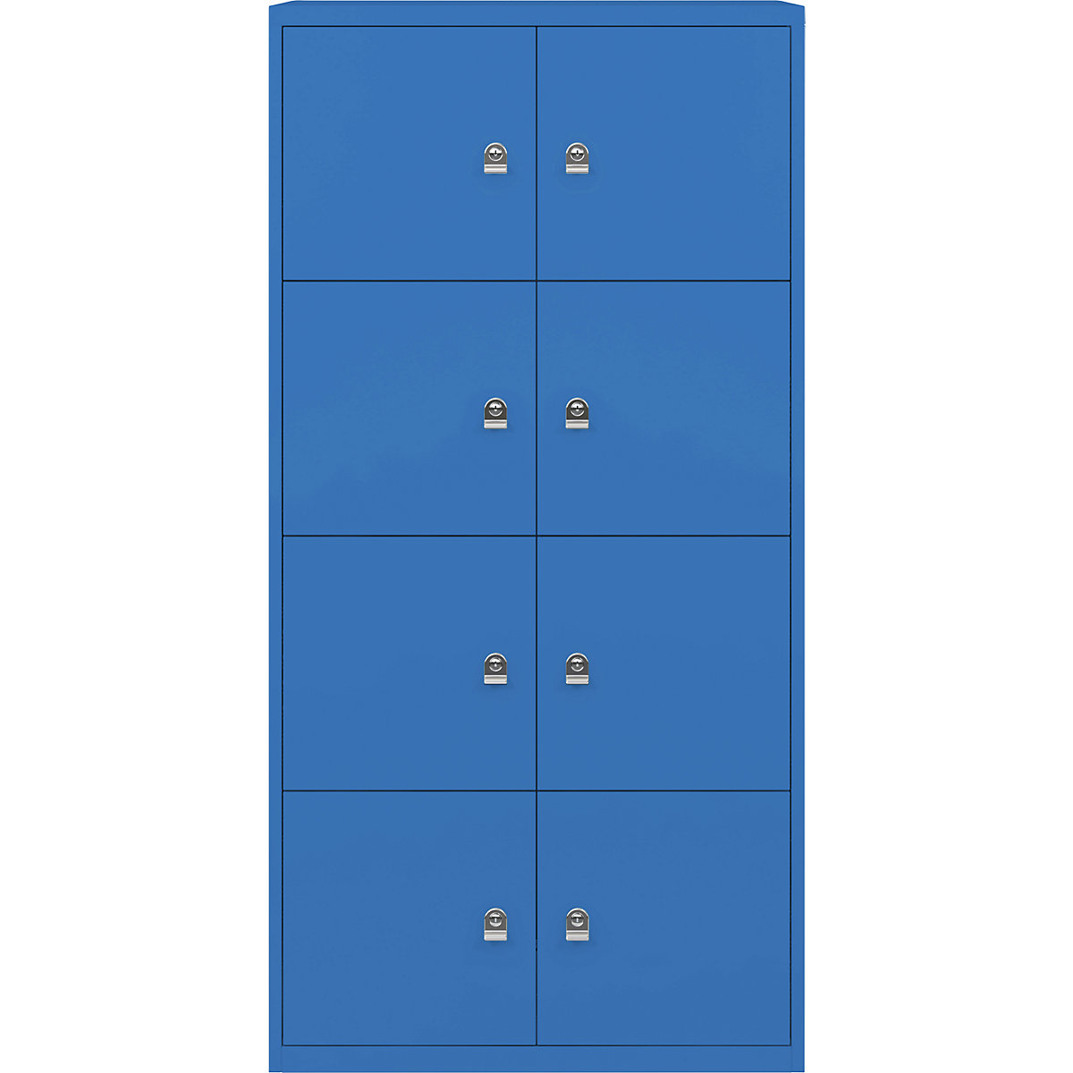 BISLEY – LateralFile™ lodge, with 8 lockable compartments, height 375 mm each, blue