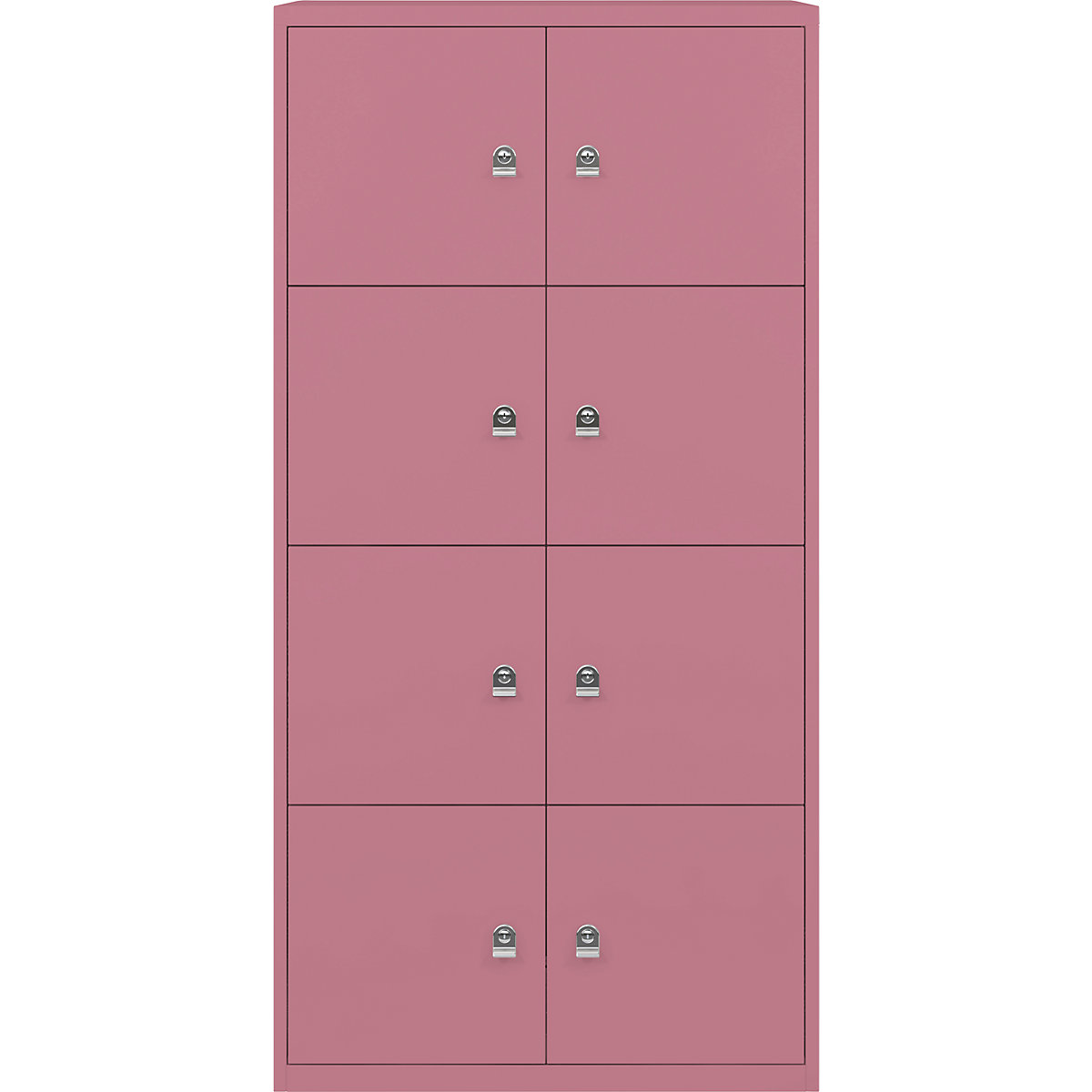 BISLEY – LateralFile™ lodge, with 8 lockable compartments, height 375 mm each, pink