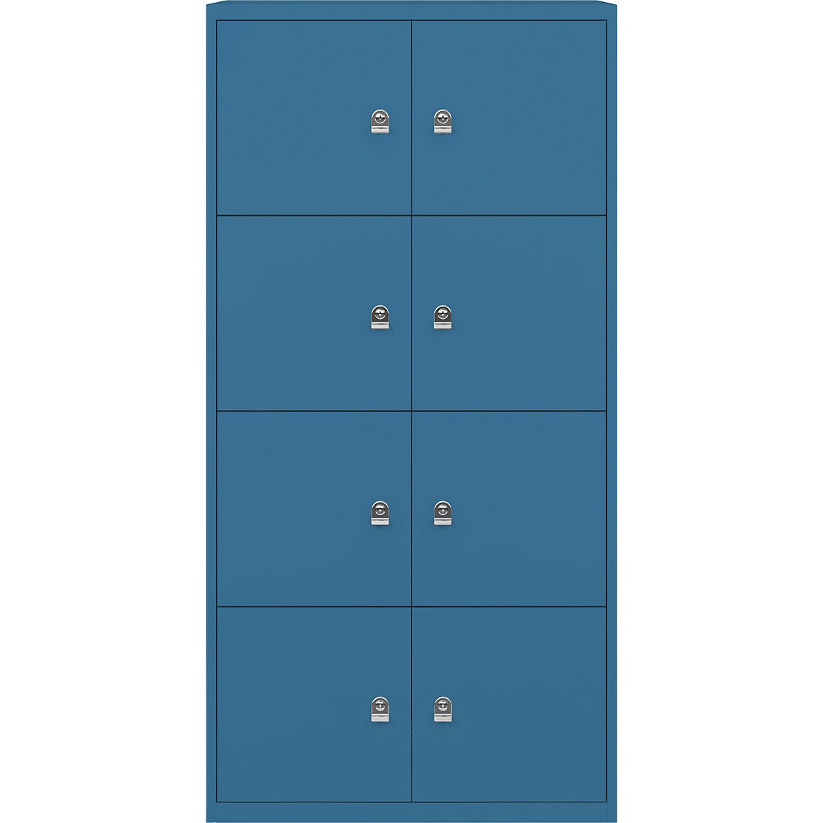 BISLEY – LateralFile™ lodge, with 8 lockable compartments, height 375 mm each, azure