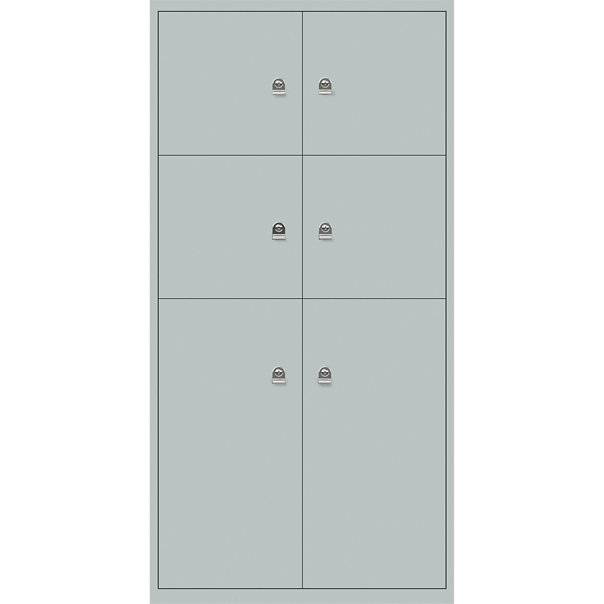 LateralFile™ lodge – BISLEY, with 6 lockable compartments, height 4 x 375 mm, 2 x 755 mm, silver-29