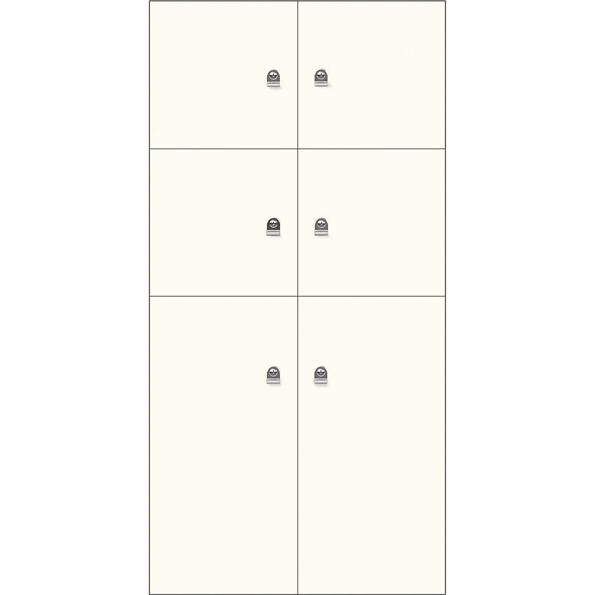 LateralFile™ lodge – BISLEY, with 6 lockable compartments, height 4 x 375 mm, 2 x 755 mm, pure white-7