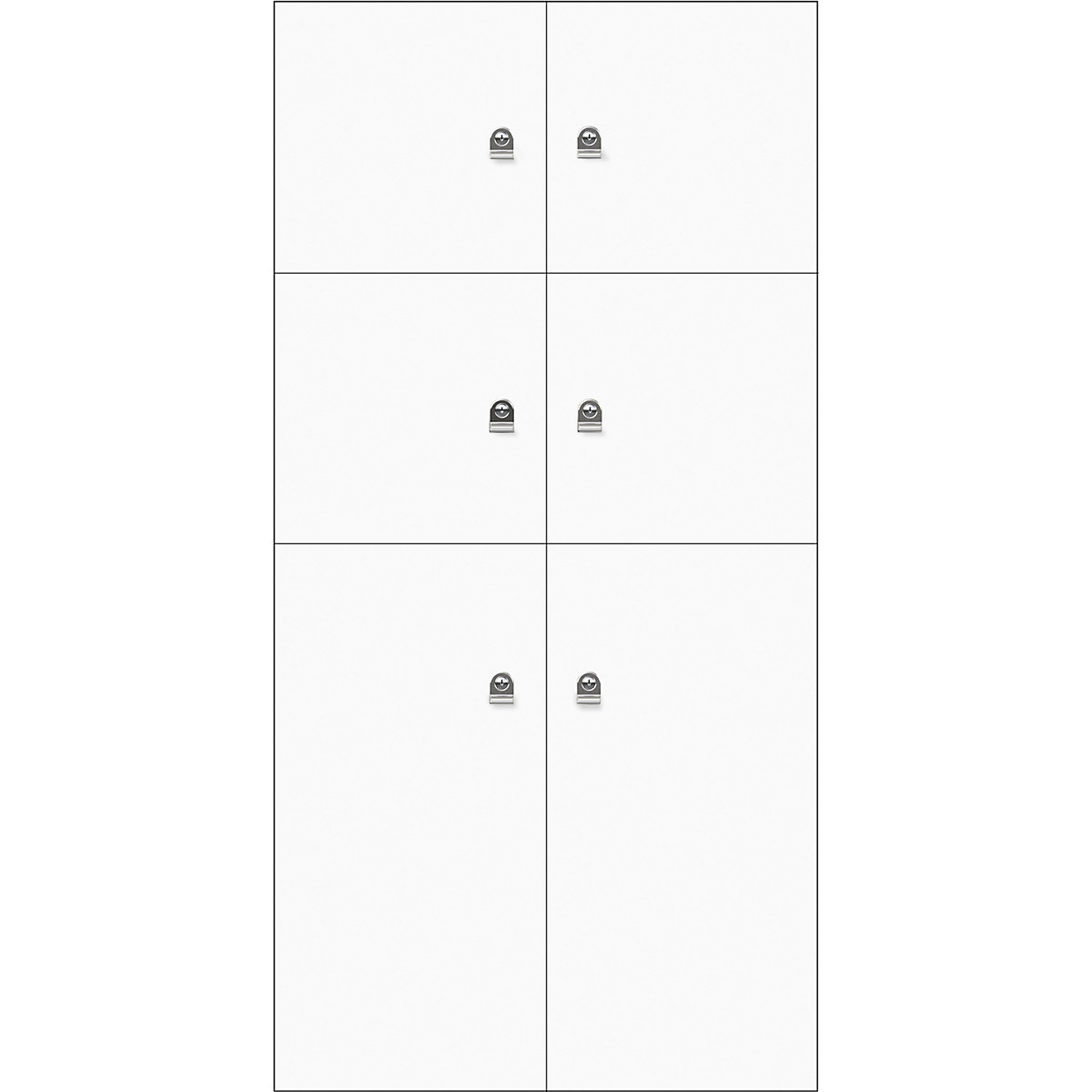 LateralFile™ lodge – BISLEY, with 6 lockable compartments, height 4 x 375 mm, 2 x 755 mm, traffic white-19