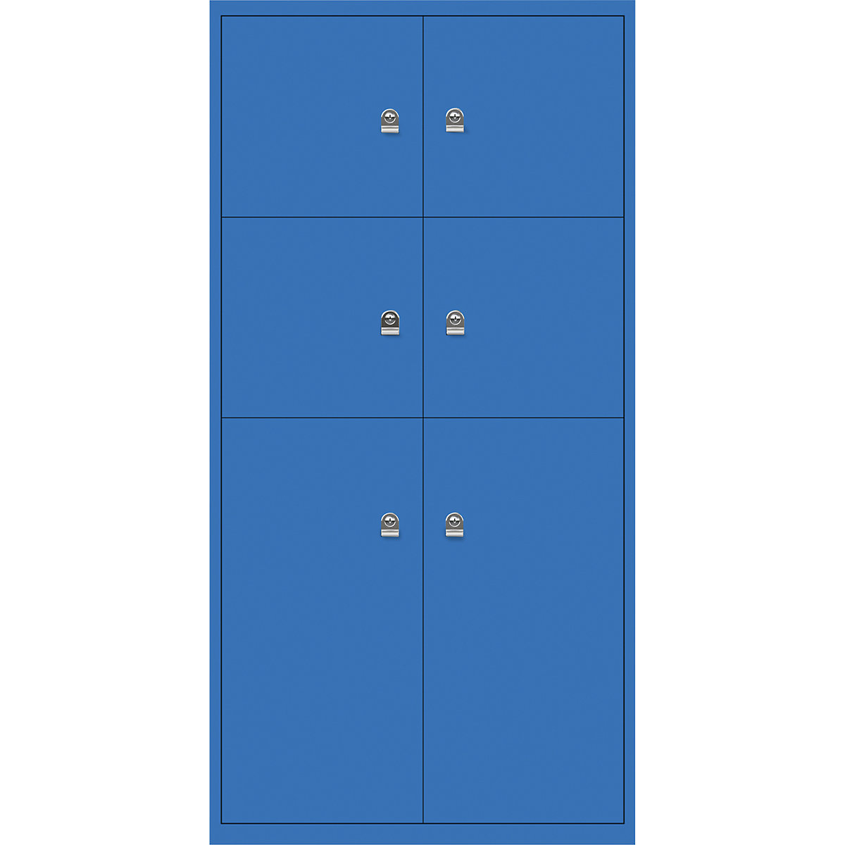 LateralFile™ lodge – BISLEY, with 6 lockable compartments, height 4 x 375 mm, 2 x 755 mm, blue-16