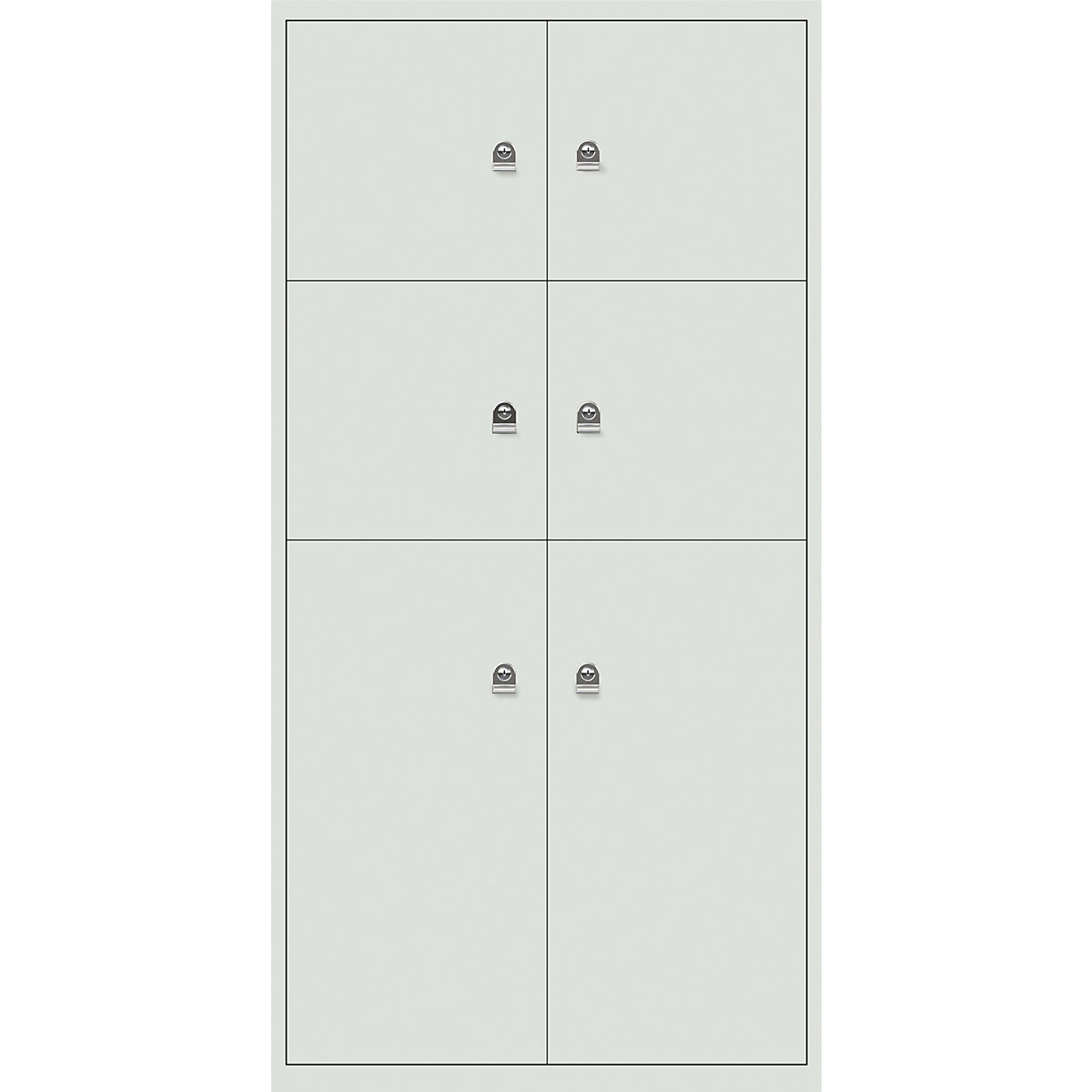 LateralFile™ lodge – BISLEY, with 6 lockable compartments, height 4 x 375 mm, 2 x 755 mm, portland-32