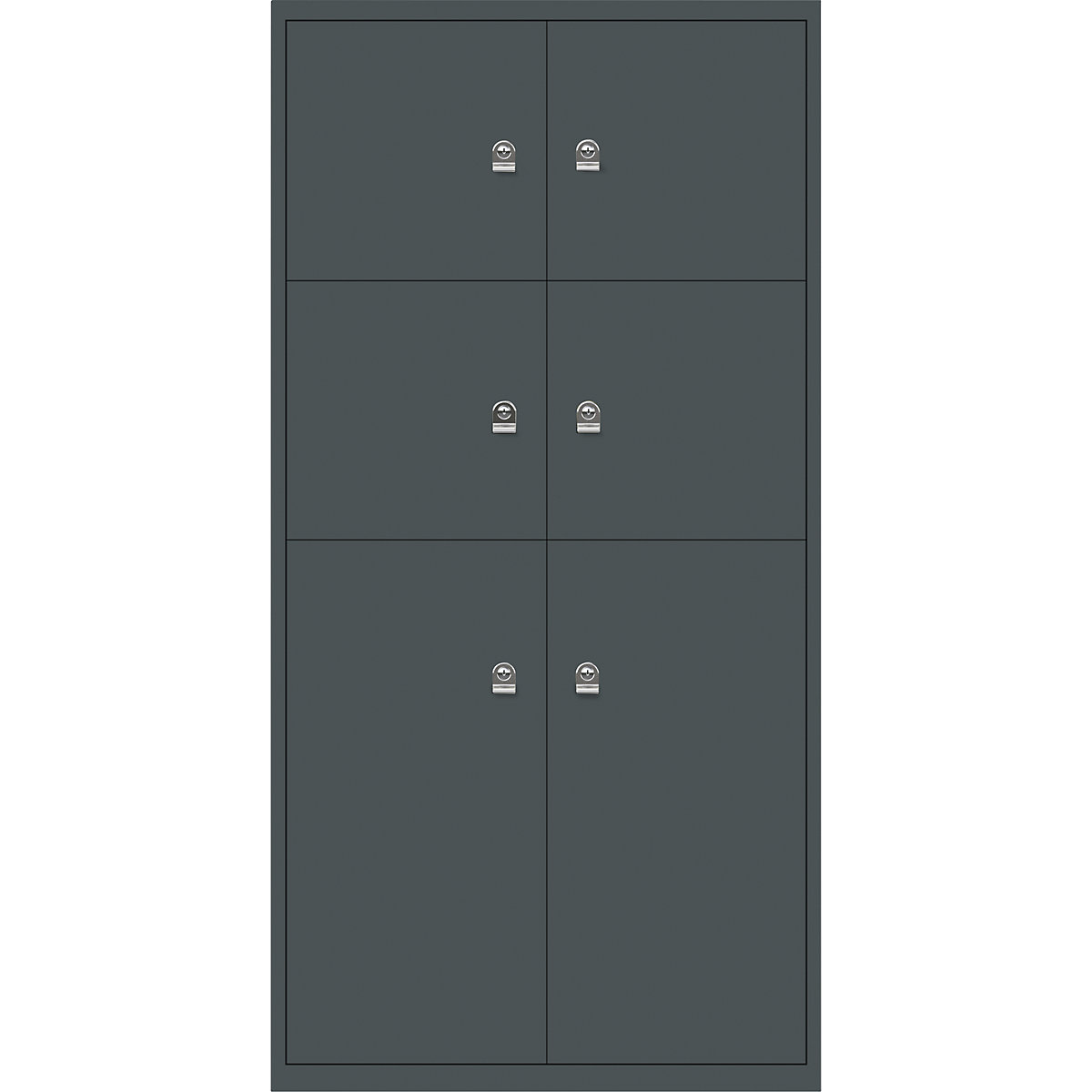 LateralFile™ lodge – BISLEY, with 6 lockable compartments, height 4 x 375 mm, 2 x 755 mm, slate-13