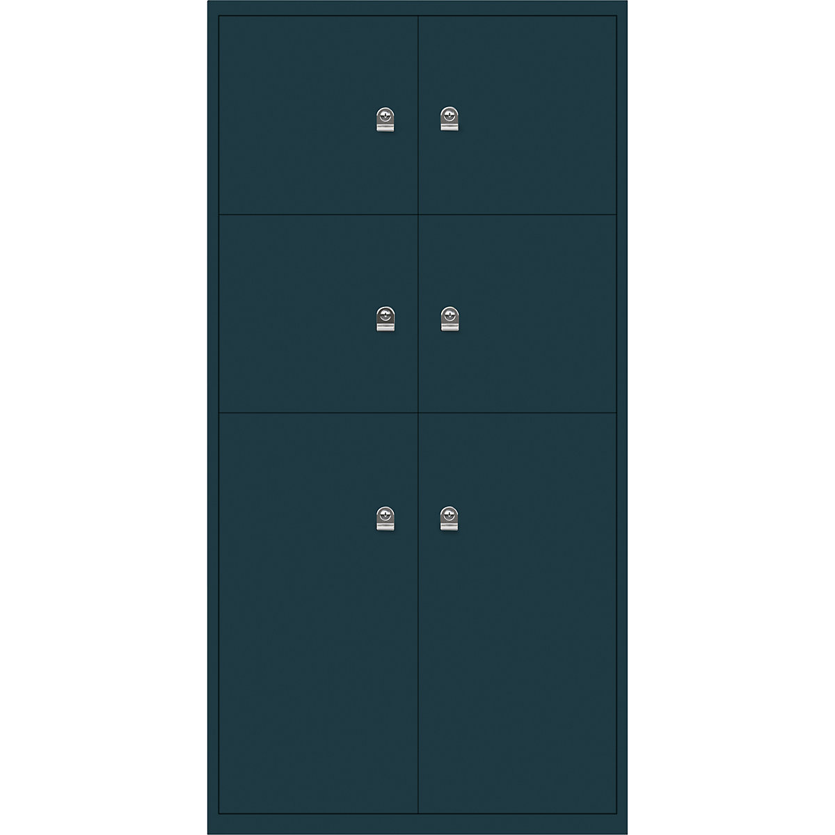 LateralFile™ lodge – BISLEY, with 6 lockable compartments, height 4 x 375 mm, 2 x 755 mm, ocean-8