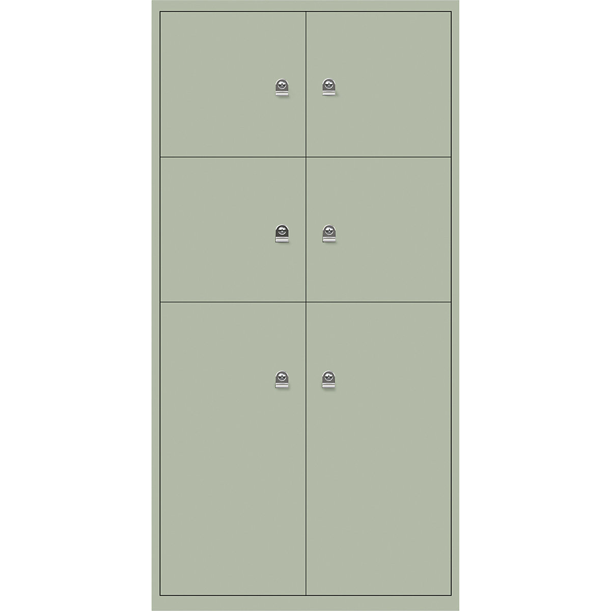 LateralFile™ lodge – BISLEY, with 6 lockable compartments, height 4 x 375 mm, 2 x 755 mm, regent-20