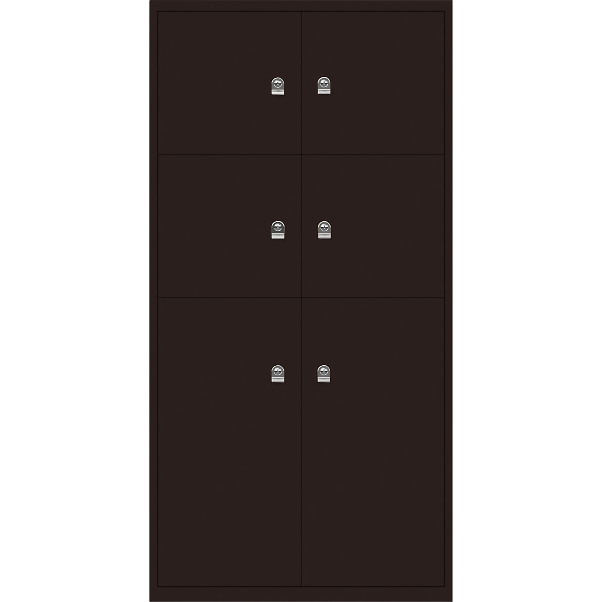 LateralFile™ lodge – BISLEY, with 6 lockable compartments, height 4 x 375 mm, 2 x 755 mm, sepia brown-4