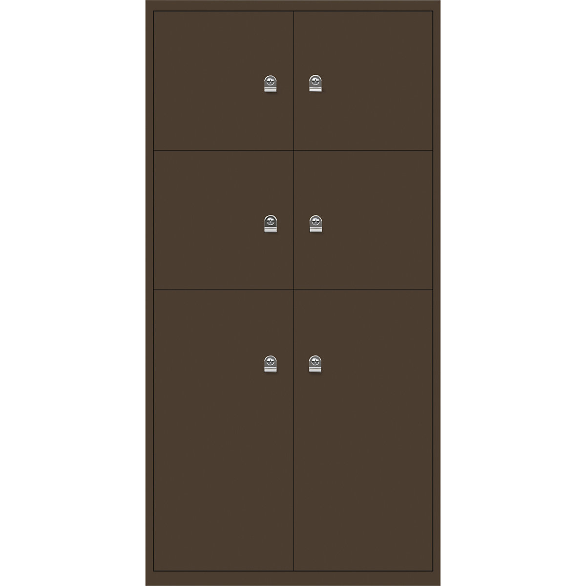 LateralFile™ lodge – BISLEY, with 6 lockable compartments, height 4 x 375 mm, 2 x 755 mm, coffee-15