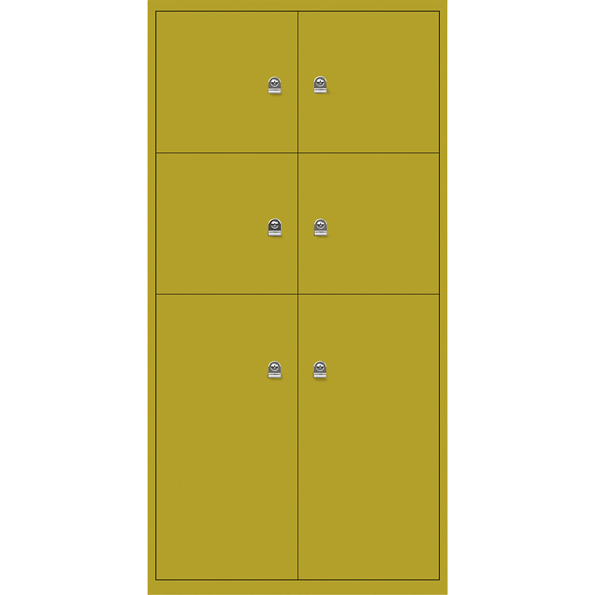 LateralFile™ lodge – BISLEY, with 6 lockable compartments, height 4 x 375 mm, 2 x 755 mm, tickleweed-12