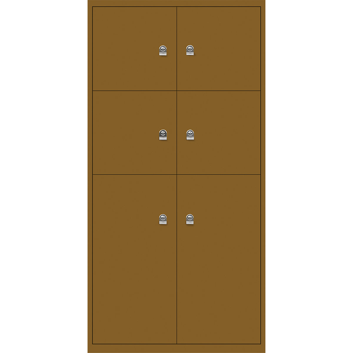 LateralFile™ lodge – BISLEY, with 6 lockable compartments, height 4 x 375 mm, 2 x 755 mm, dijon-26