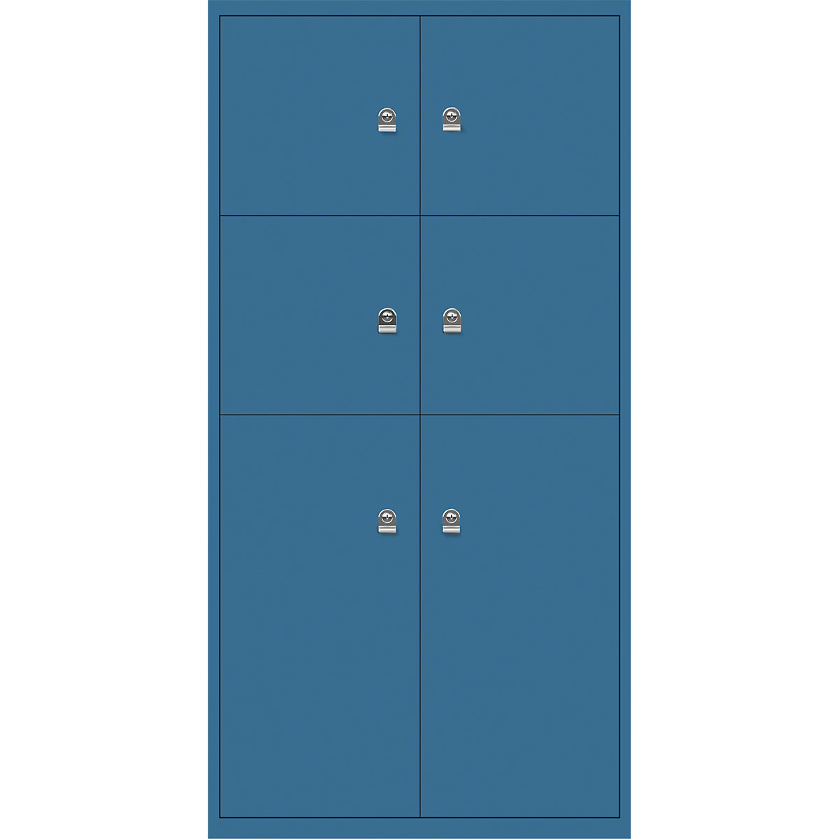 LateralFile™ lodge – BISLEY, with 6 lockable compartments, height 4 x 375 mm, 2 x 755 mm, azure-3