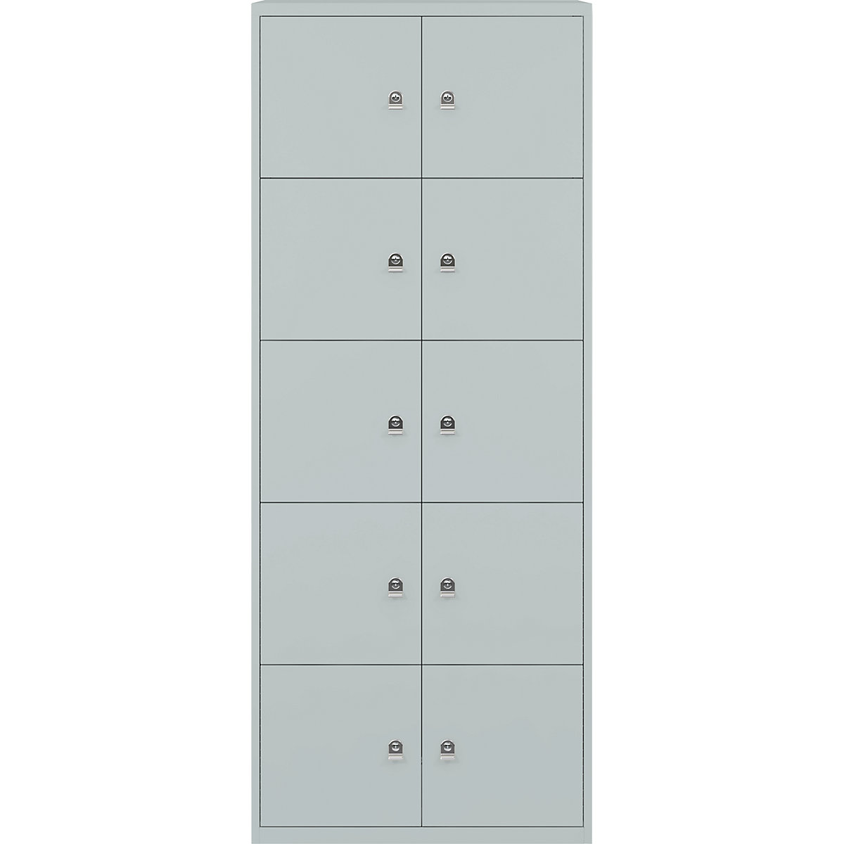 BISLEY – LateralFile™ lodge, with 10 lockable compartments, height 375 mm each, silver