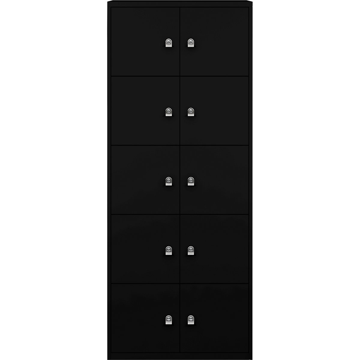 BISLEY – LateralFile™ lodge, with 10 lockable compartments, height 375 mm each, black