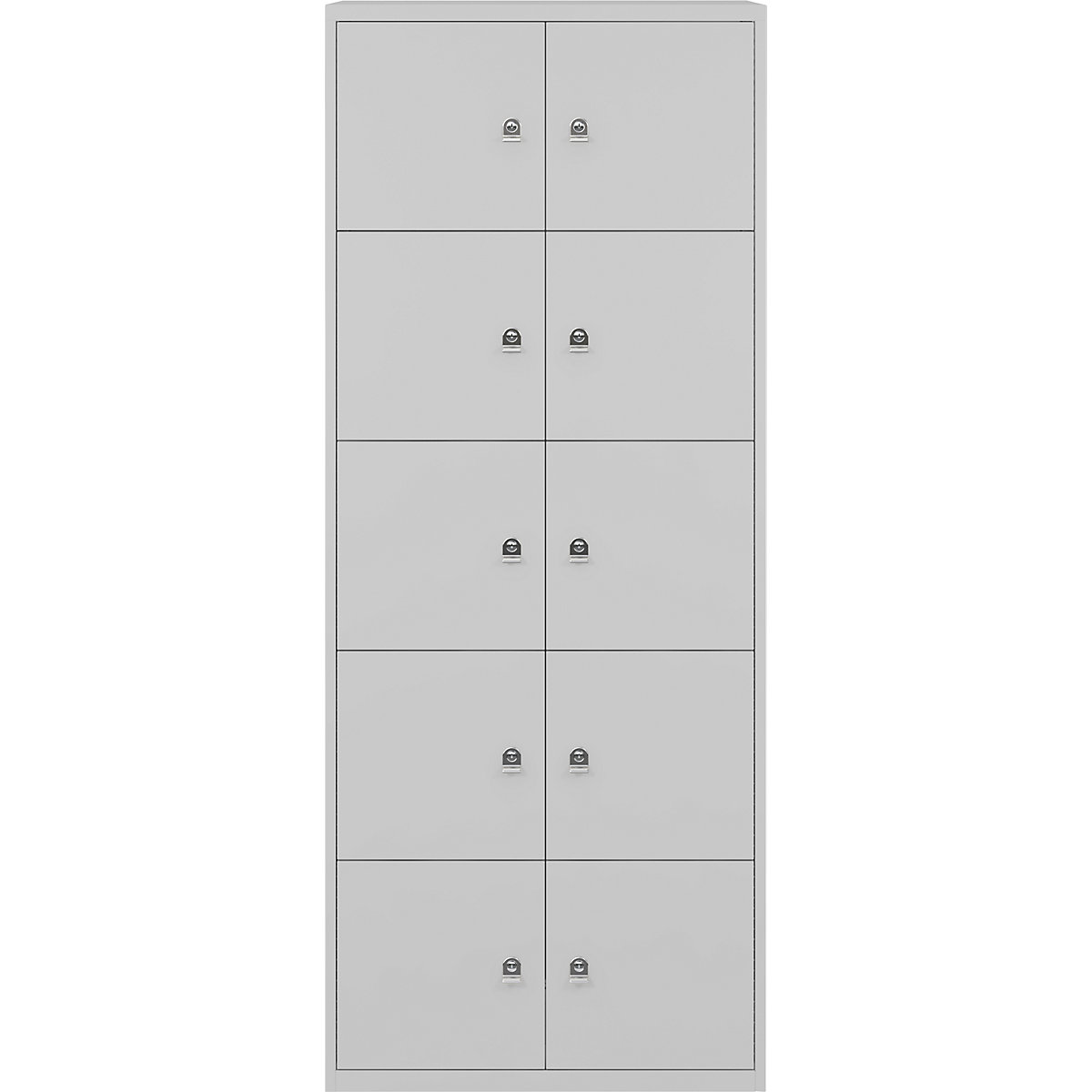 LateralFile™ lodge – BISLEY, with 10 lockable compartments, height 375 mm each, goose grey-31