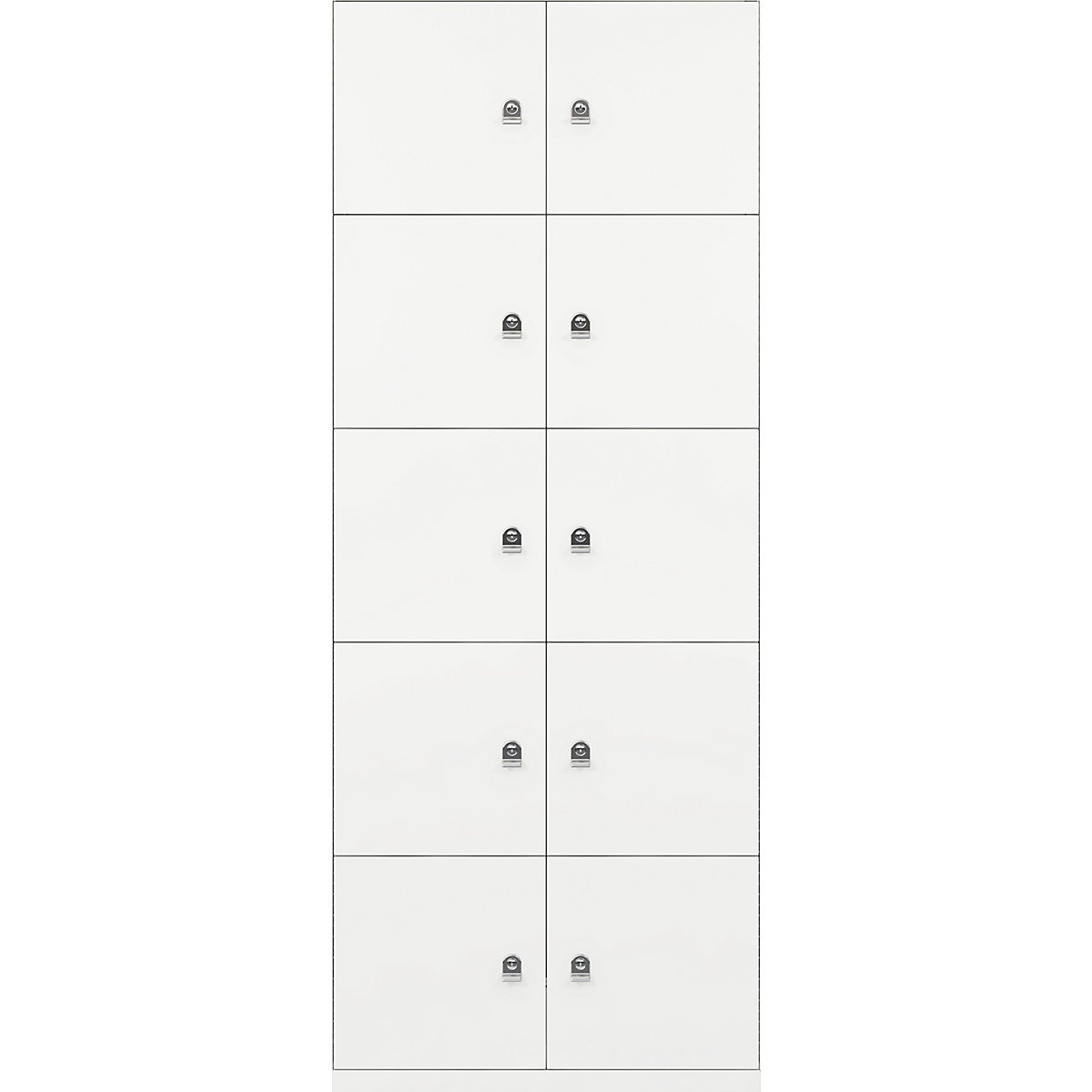 LateralFile™ lodge – BISLEY, with 10 lockable compartments, height 375 mm each, traffic white