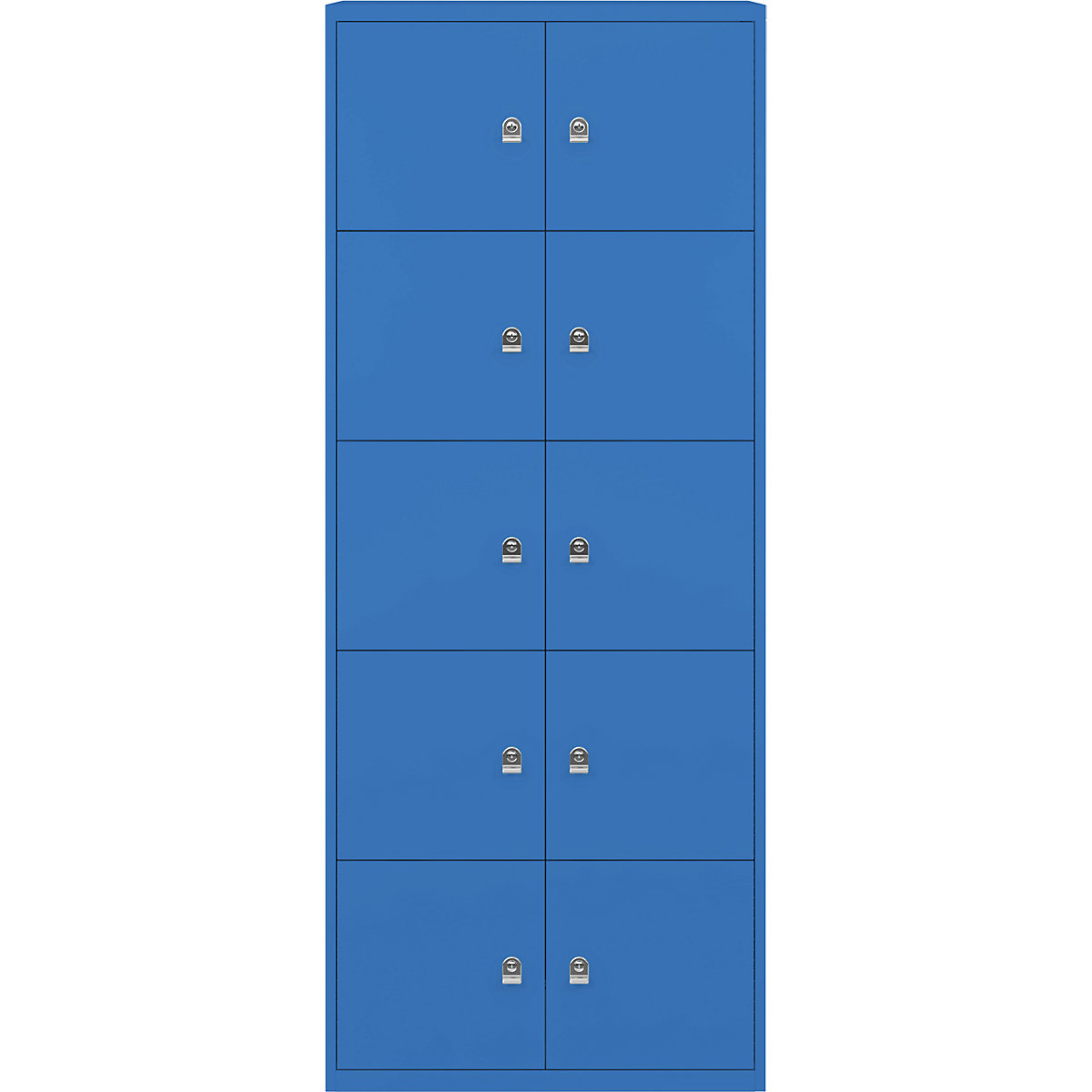 LateralFile™ lodge – BISLEY, with 10 lockable compartments, height 375 mm each, blue