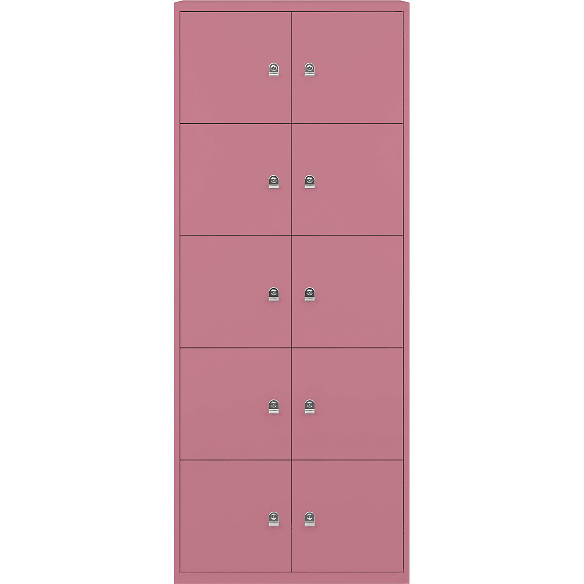 BISLEY – LateralFile™ lodge, with 10 lockable compartments, height 375 mm each, pink