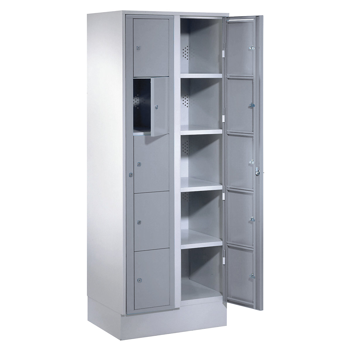 Laundry cabinet – Wolf, HxWxD 1800 x 700 x 500 mm, 10 compartments, light grey / silver grey-13