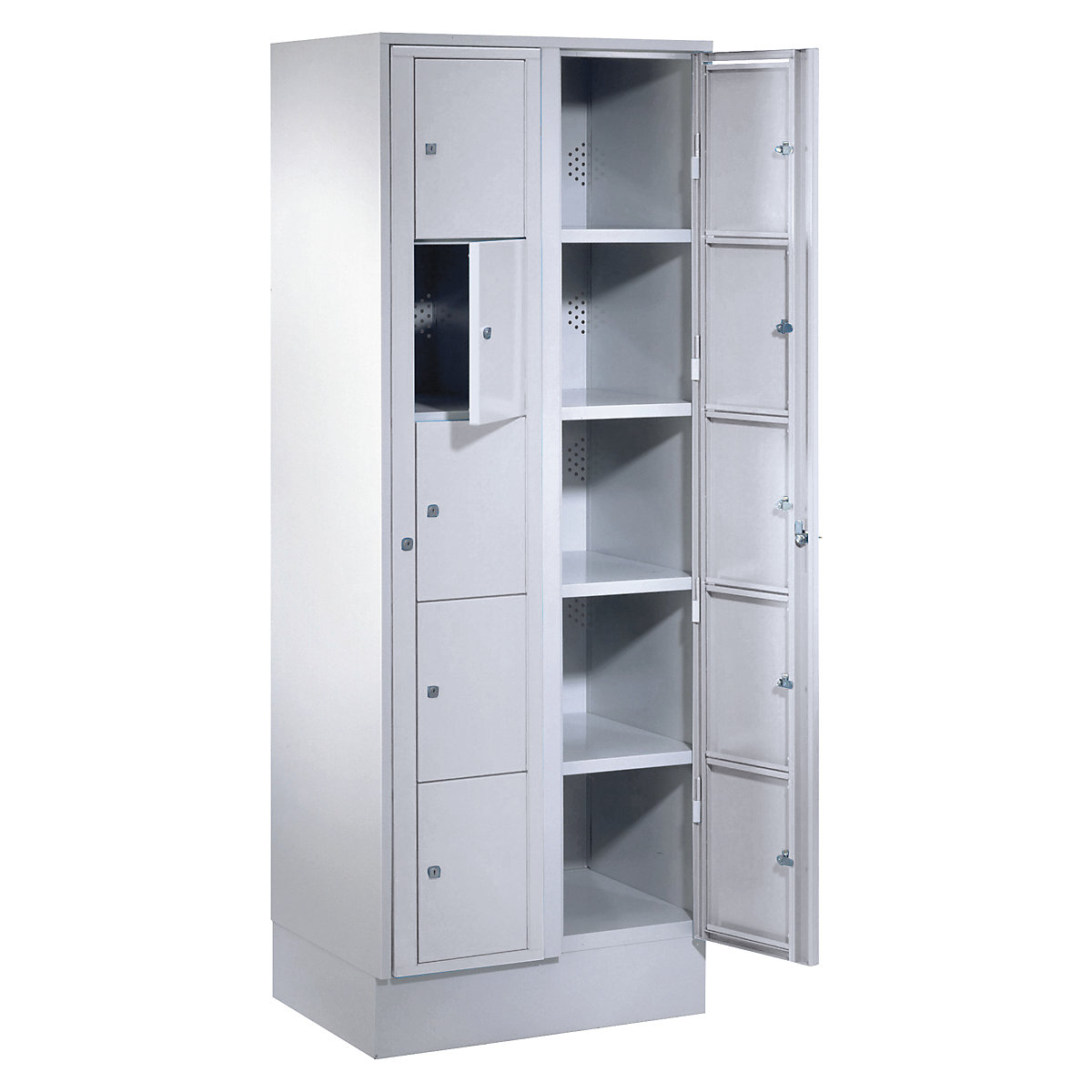 Laundry cabinet – Wolf, HxWxD 1800 x 700 x 500 mm, 10 compartments, light grey/light grey-11