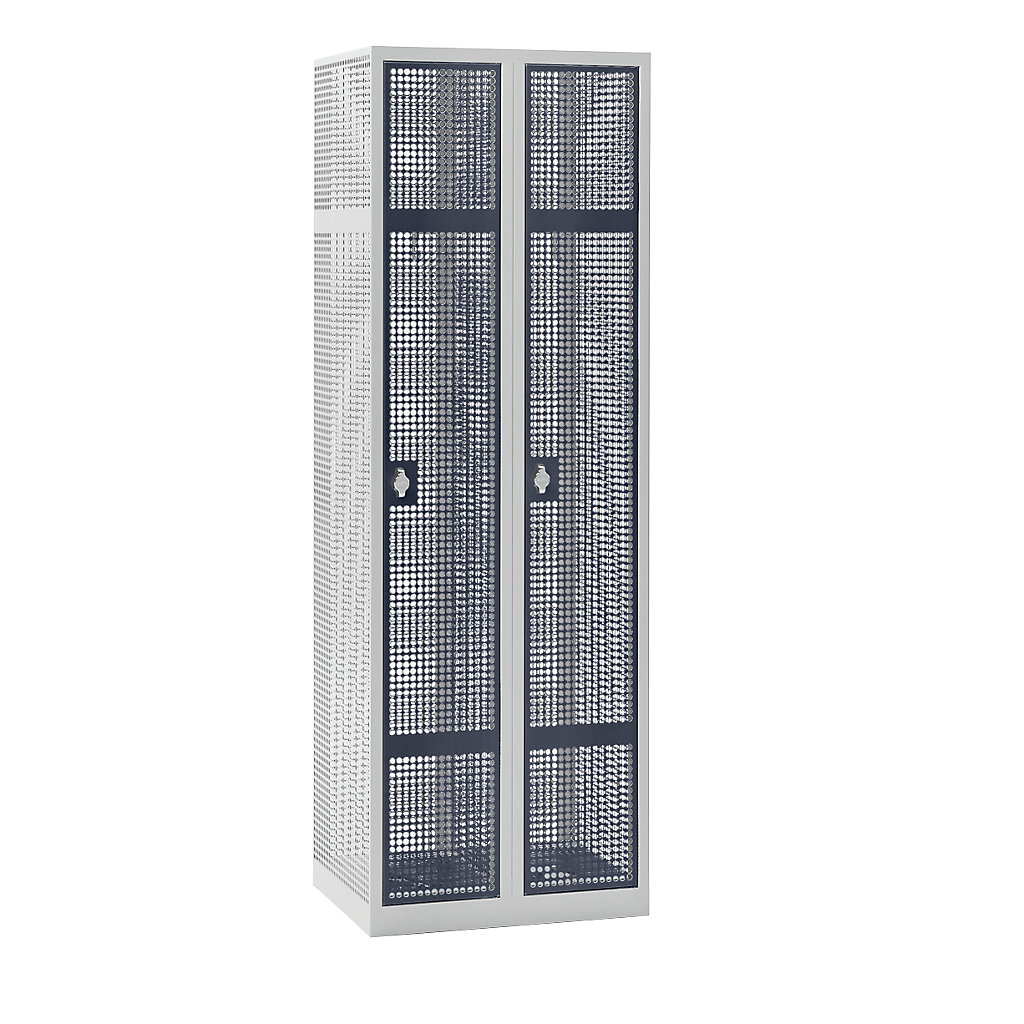 Perforated sheet steel locker, width 600 mm eurokraft pro