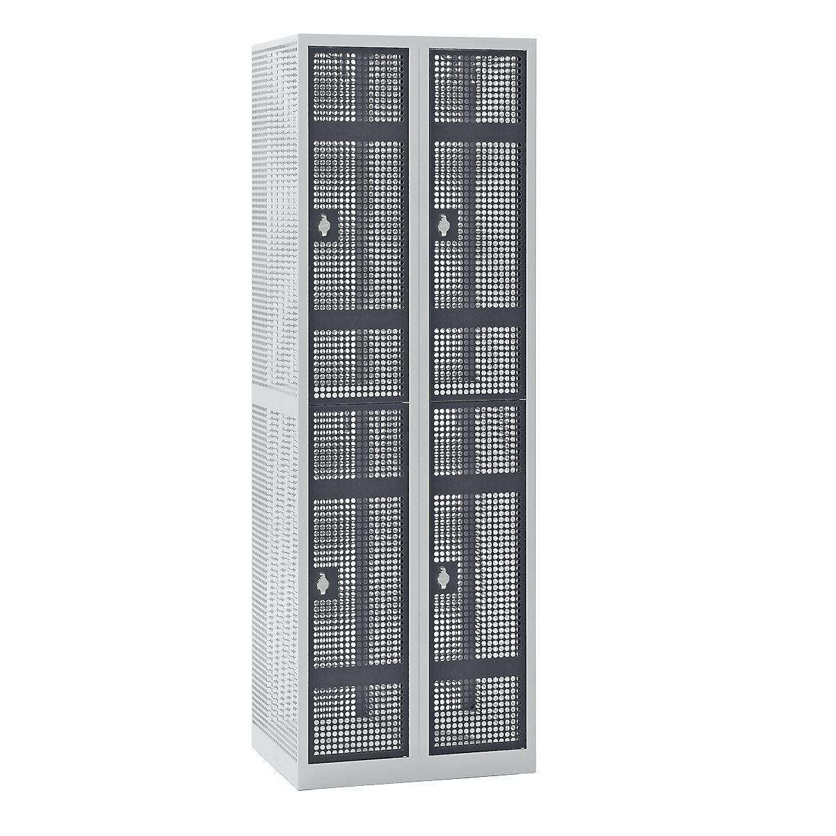 Perforated sheet steel locker, width 600 mm – eurokraft pro