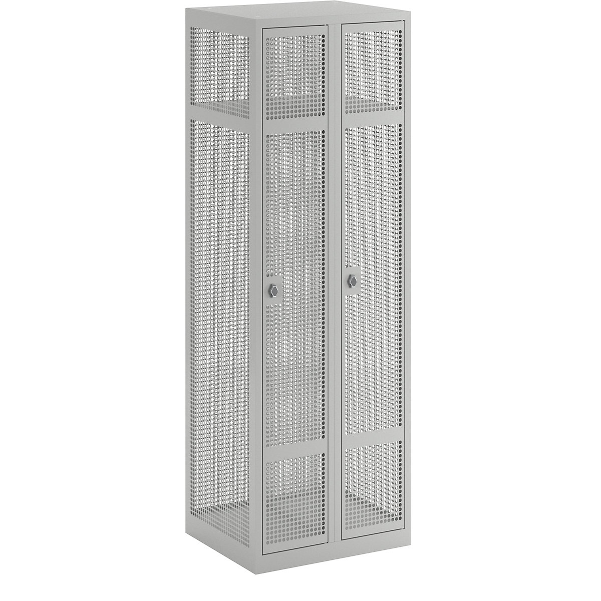 Perforated sheet steel locker, width 600 mm - eurokraft pro