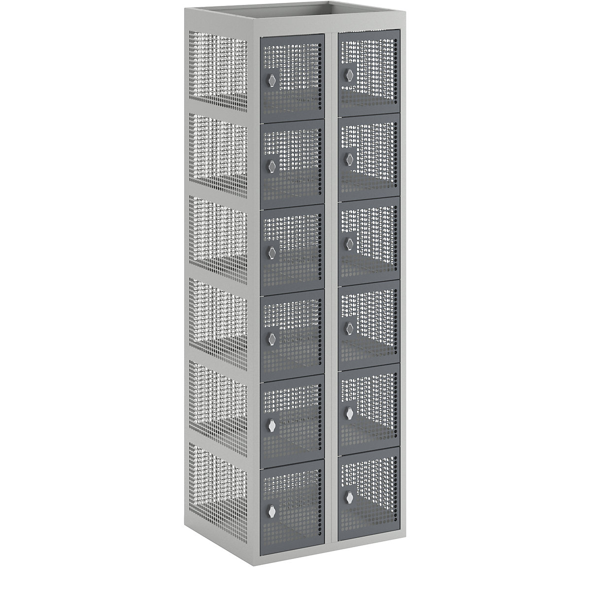 Perforated sheet steel locker, width 600 mm - eurokraft pro
