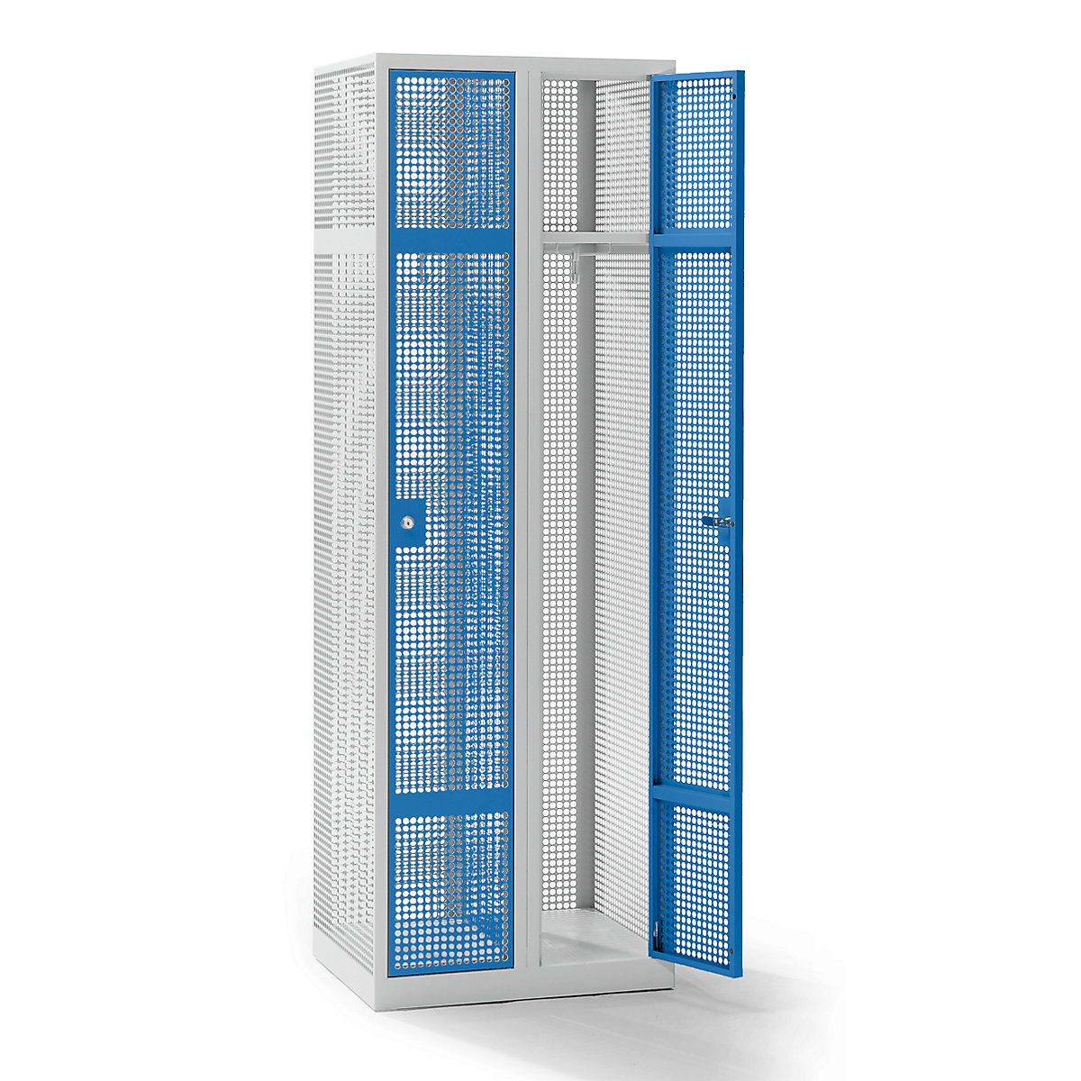 EUROKRAFTpro Perforated sheet steel locker, width 600 mm compartment 300 mm, 2 compartments