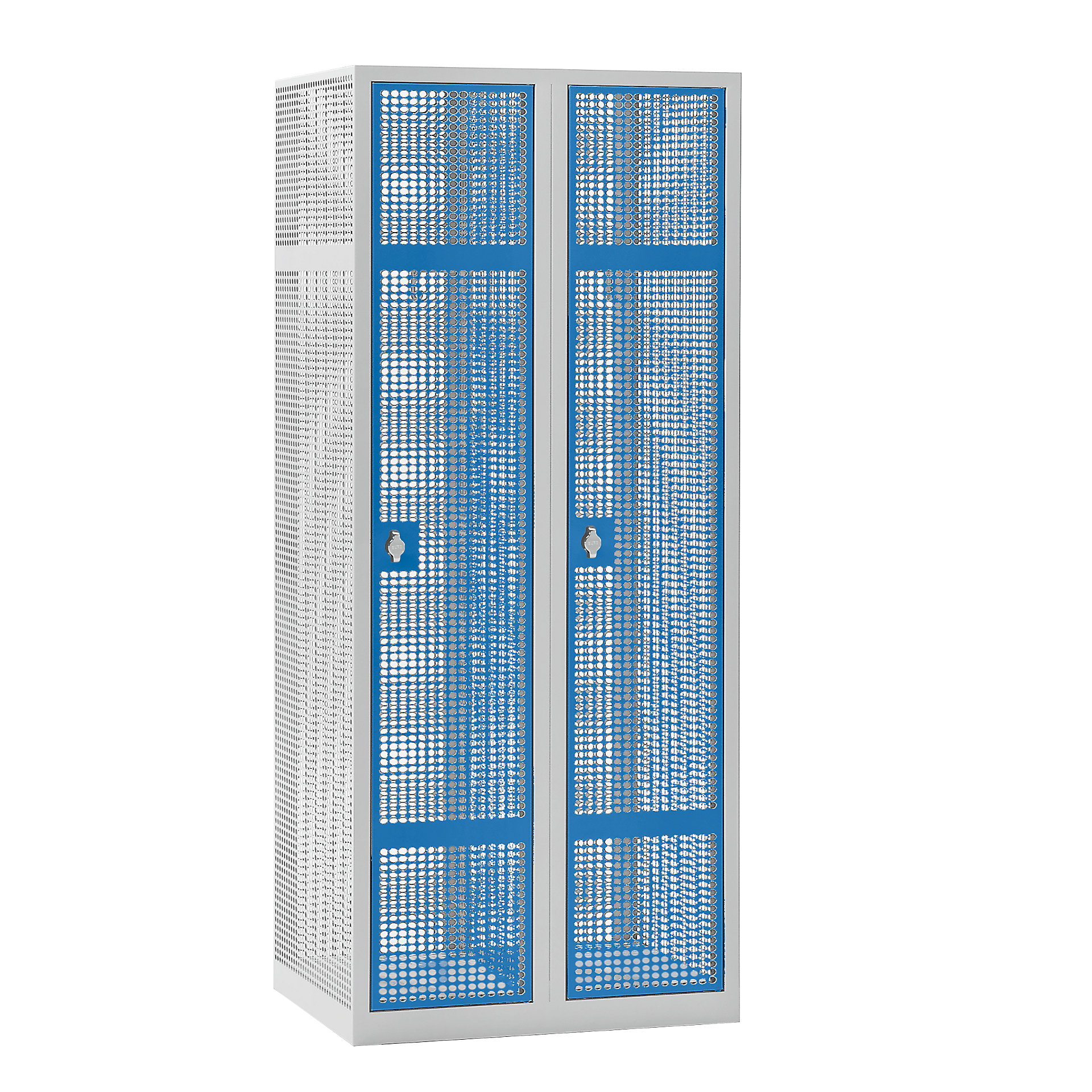 Perforated sheet steel locker, width 800 mm eurokraft pro compartment 400 mm, 2 compartments