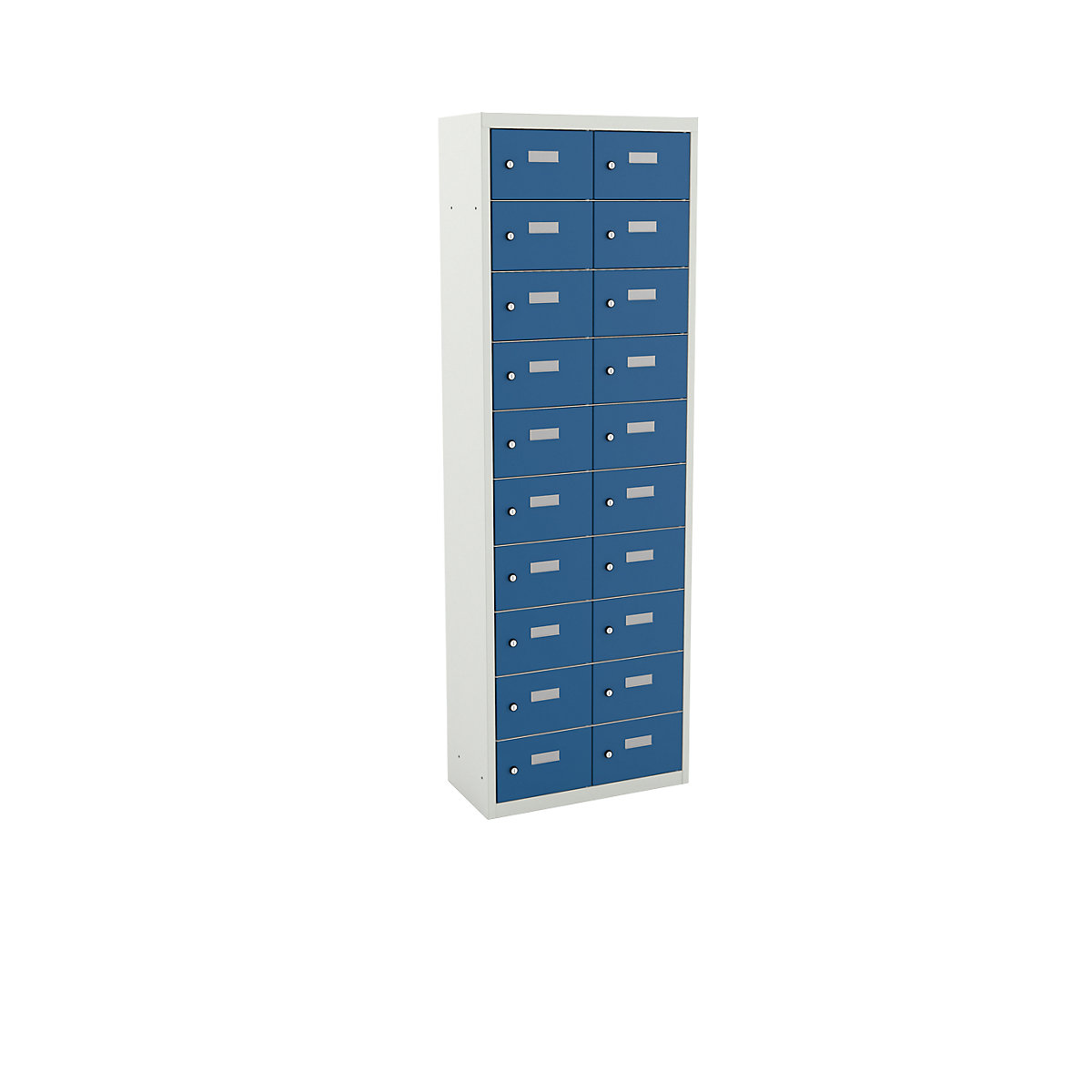 Small locker cupboard, 20 lockers, HxWxD 1800 x 600 x 500 mm, light blue doors-1