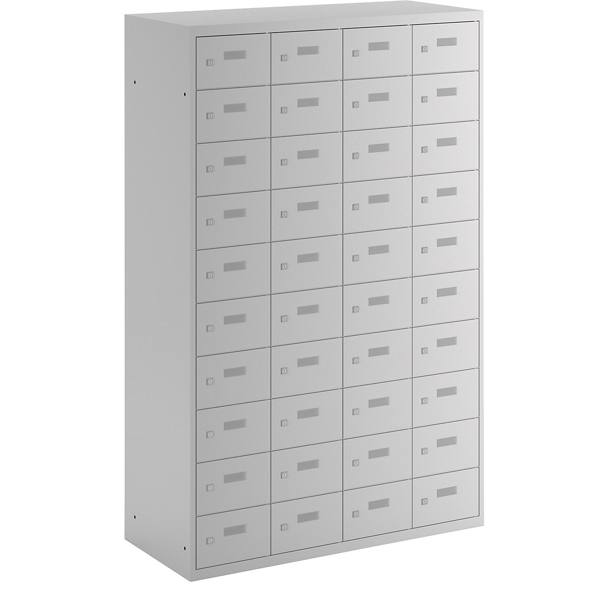 Small locker cupboard, 40 lockers, HxWxD 1800 x 1151 x 500 mm, light grey doors-1