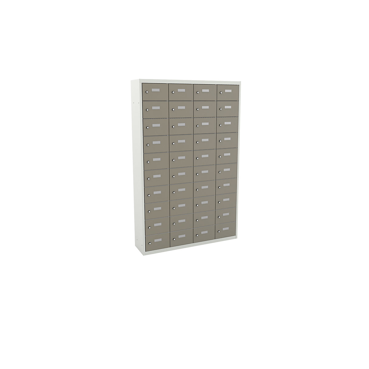 Small locker cupboard, 40 lockers, HxWxD 1800 x 1151 x 500 mm, doors pebble grey-2