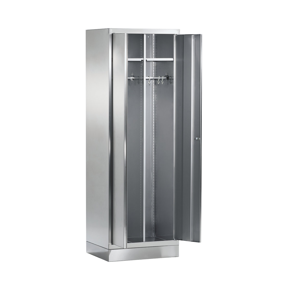 Stainless steel cupboard, cloakroom locker, 2 compartments, HxWxD 1800 x 600 x 500 mm