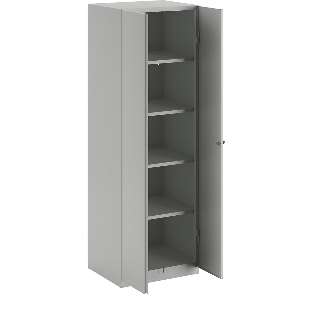 Steel cupboard – Wolf, width 600 mm, 4 shelves, light grey doors-5