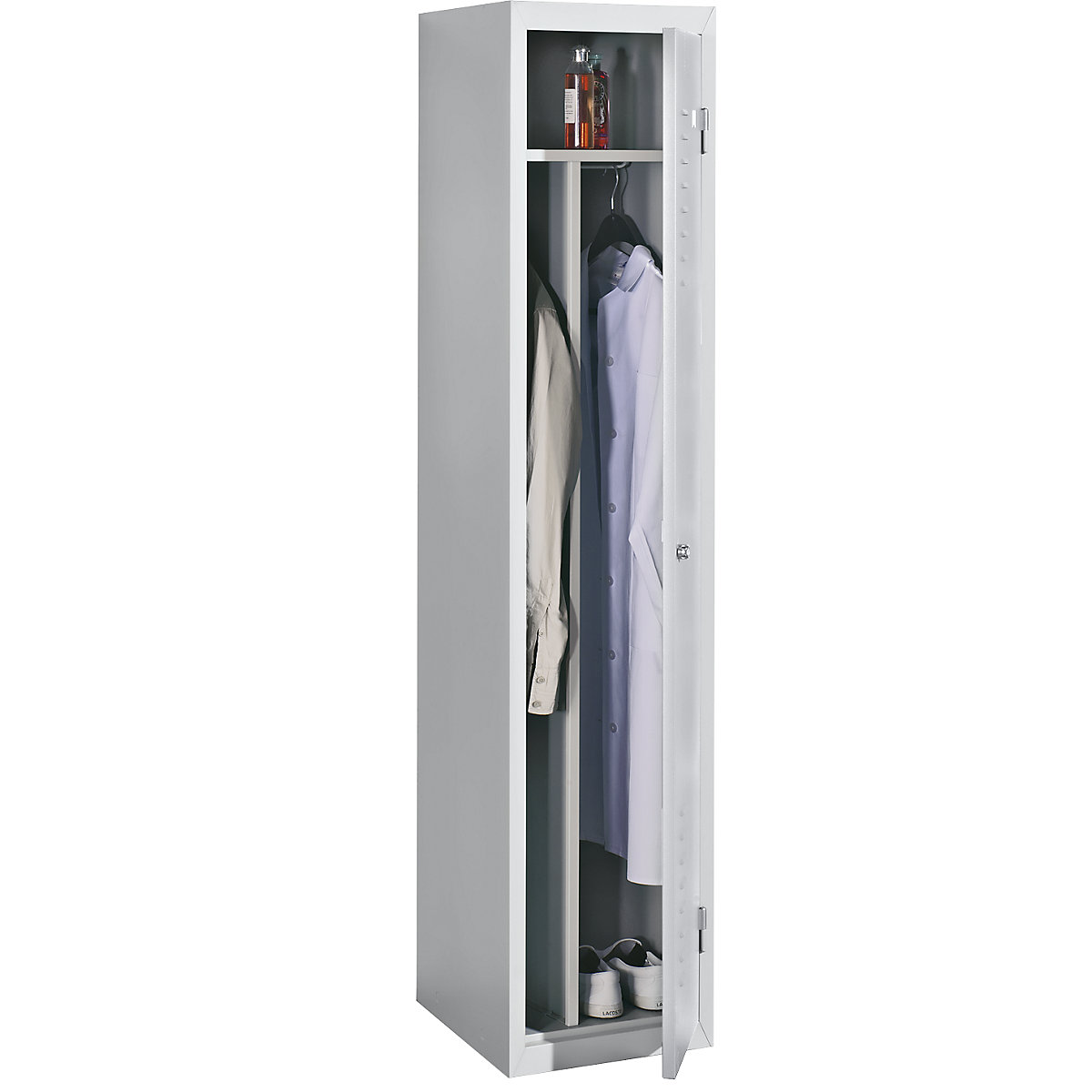 Steel locker, 1 compartment, width 400 mm, standard unit, light grey door-3