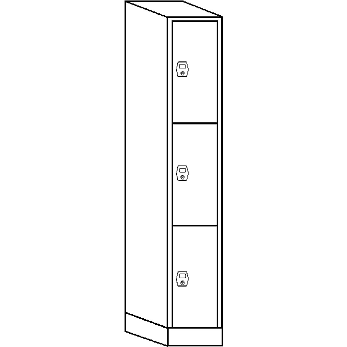 Stuttgart 3-fold compartment locker – Wolf (Product illustration 3)-2