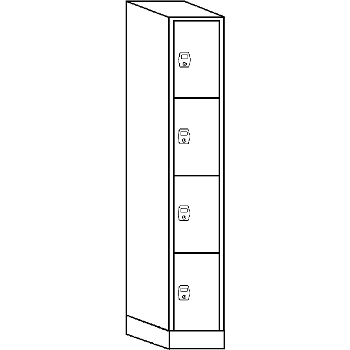 Stuttgart 4-fold compartment locker – Wolf (Product illustration 3)-2