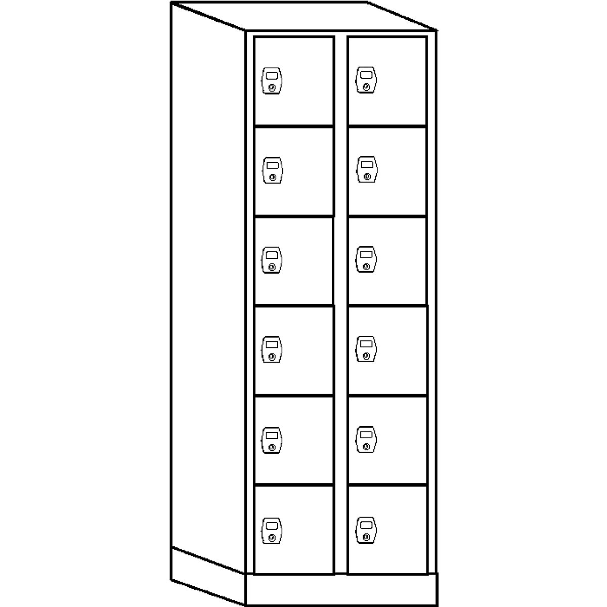 Stuttgart 6-fold compartment locker – Wolf (Product illustration 3)-2