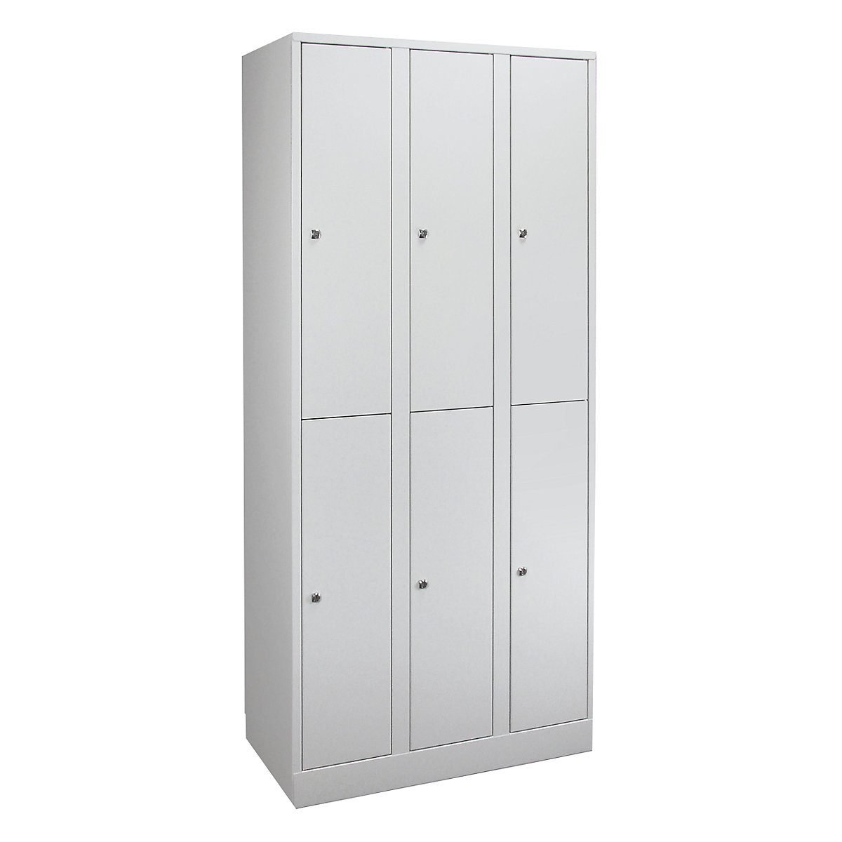 Wardrobe in practical sizes – Wolf, 6 compartments, compartment width 400 mm, light grey / light grey-3